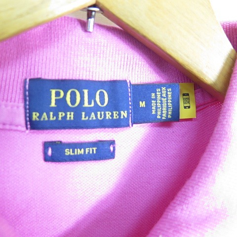 ポロ ラルフローレン POLO RALPH LAUREN 鹿の子 ポロシャツ 半袖 SLIM FIT M ピンク 2sa4709 レディース_画像4