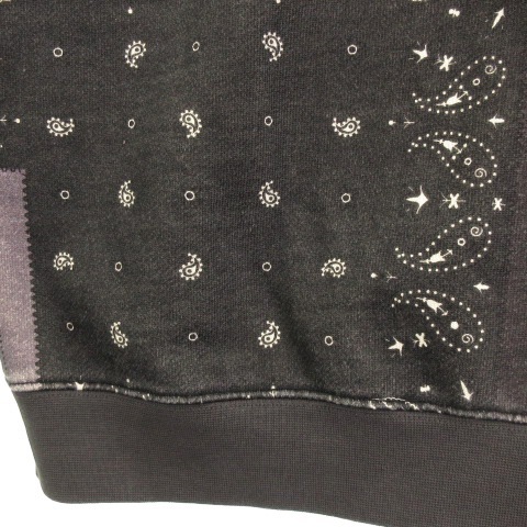  Kiss KITH 21SS Deconstructed Bandana Crewneck sweatshirt sweat bandana peiz Lee pattern reverse side nappy gray series XS #ECS men's 