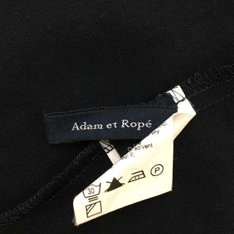 アダムエロペ Adam et Rope' カットソー ブラウス プルオーバー ラウンドネック 袖ダブル 無地 ノースリーブ 38 紺 ネイビー レディースの画像5