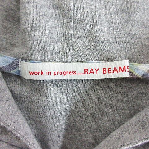 レイビームス Ray Beams パーカー 半袖 ジップアップ 薄手 コットン グレー ※EKM レディースの画像4