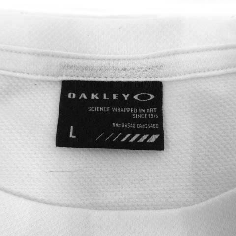 オークリー OAKLEY Tシャツ 丸首 半袖 ロゴプリント ホワイト 白 ネイビー系 紺系 L メンズ_画像5