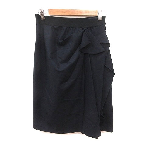 デュアルヴュー DUAL VIEW タイトスカート ひざ丈 40 紺 ネイビー 黒 ブラック /MS レディースの画像1