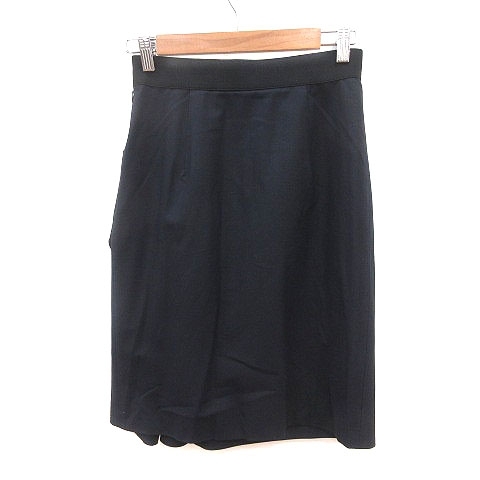 デュアルヴュー DUAL VIEW タイトスカート ひざ丈 40 紺 ネイビー 黒 ブラック /MS レディースの画像4
