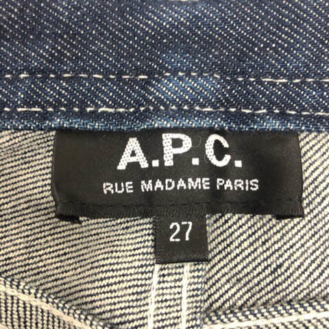 アーペーセー A.P.C. デニム ジーンズ パンツ スキニー ジップフライ ロング丈 27 インディゴ レディース_画像3