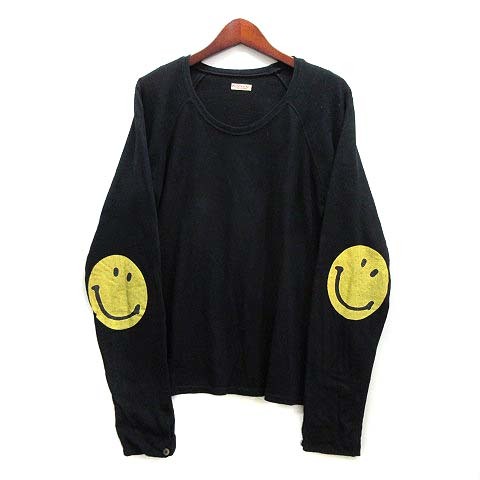  Kapital kapital Smile elbow T-shirt cotton long sleeve black black 1 EK-590 lady's 