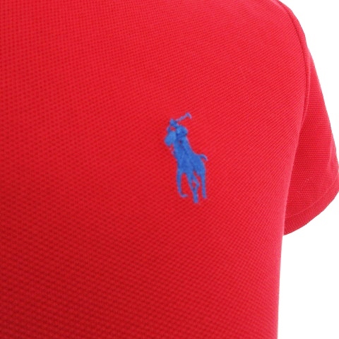 ポロ ラルフローレン POLO RALPH LAUREN ポロシャツ 半袖 レギュラーカラー 鹿の子 ワンポイント ポニー 赤 レッド XS レディース_画像5