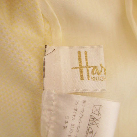 ハロッズ Harrods ジャケット ステンカラー ミドル丈 半袖 1 黄色 イエロー /HO21 レディース_画像4