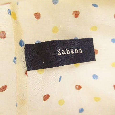 サベナ Sabena シアーシャツ 半袖 ドット柄 リボン マルチカラー ベージュ /HO63 レディース_画像4