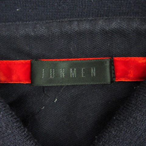ジュンメン JUNMEN ポロシャツ 半袖 ポロカラー ワッペン ボタンダウン 紺 ネイビー /SM14 メンズ_画像5