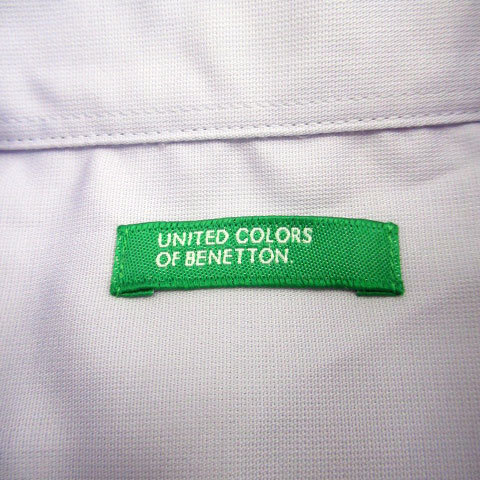  united * color z*ob* Benetton UNITED COLORS OF BENETTON shirt blouse short sleeves embroidery 9 purple purple /MS12 lady's 