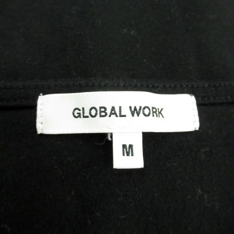 グローバルワーク GLOBAL WORK ブラウス カットソー 五分袖 Vネック 刺繍 花柄 M ブラック 黒 /MS26 ■MO レディース_画像5