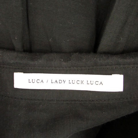 レディラックルカ LADY LUCK LUCA シャツ ブラウス ノースリーブ 無地 オーバーサイズ 38 黒 ブラック /HO41 レディース_画像4