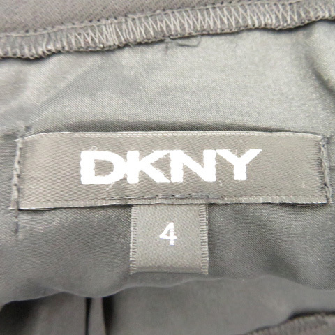 ダナキャランニューヨーク DKNY 台形スカート ひざ丈 無地 ウール 大きいサイズ 4 黒 ブラック /YK8 レディース_画像5