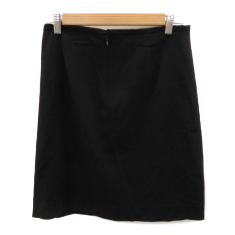 ダナキャランニューヨーク DKNY 台形スカート ひざ丈 無地 ウール 大きいサイズ 4 黒 ブラック /YK8 レディース_画像2