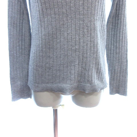  Comme Ca Ism COMME CA ISM knitted sweater boat neck rib long sleeve F gray /AU #MO lady's 
