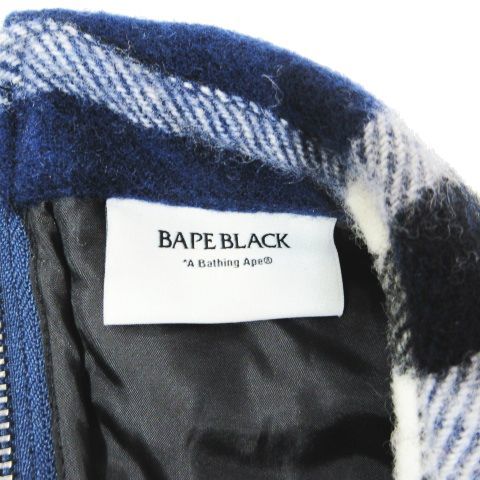  beautiful goods 21AW A Bathing Ape A BATHING APE BAPE BLACK DISTRESSED HEM WOOL SHIR T-shirt jacket fringe wool check pattern 