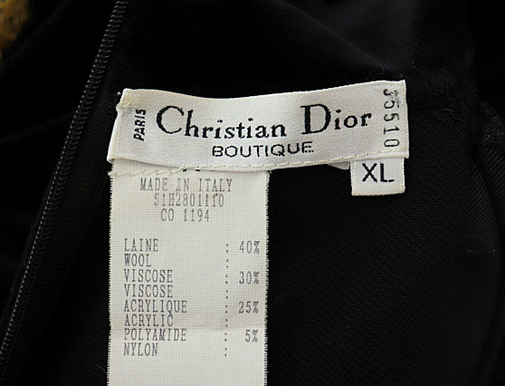 Christian Dior Christian Dior 90S 90 годы Vintage велюр переключатель Leopard леопардовая расцветка тугой платье One-piece XL чёрный чай *
