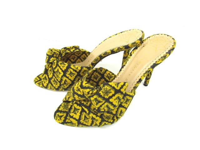  Charlotte o Lynn Piaa CHARLOTTE OLYMPIA LOLA mules sandals PRICKLY PINEAPPLE PRINT yellow 35 lady's 