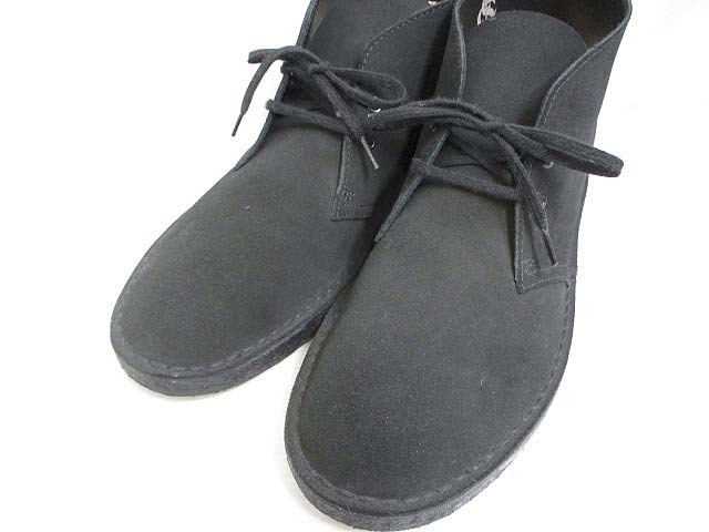 クラークス clarks 美品 スエード デザート チャッカ ブーツ UK8.5 26.5cm 黒 ブラック DESERT BOOTS 靴 シューズ レースアップ メンズ_画像2