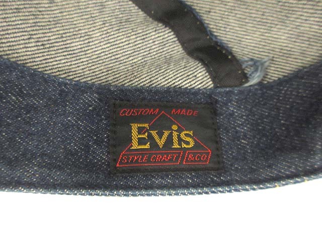 エヴィス EVISU 道楽 デニム キャップ 旧ロゴ 帽子 Style Craft ヘッドウェア インディゴブルー メンズ レディース_画像6