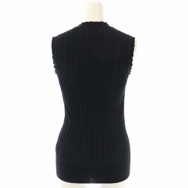 アンフィル unfil high twist cotton ribbed-knit sleeveless top ハイウエストコットンリブ カットソー ノースリーブ 1 黒 ブラック_画像2