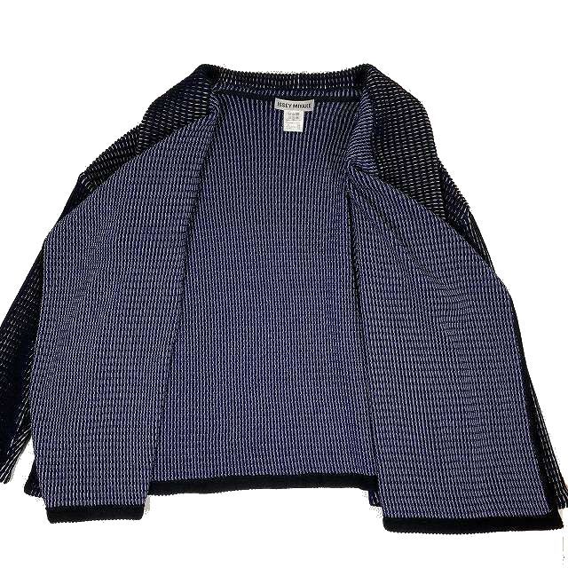 美品 17AW イッセイミヤケ ISSEY MIYAKE Chromatic Fantasia 極光色 ドレープ ニット カーディガン ジャケット アウター_画像6