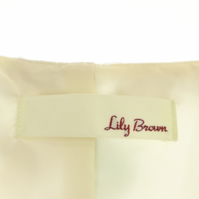 リリーブラウン Lily Brown シアージャガードブルゾン ジャケット ノーカラー ジップアップ 七分袖 F マルチカラー レディース_画像3