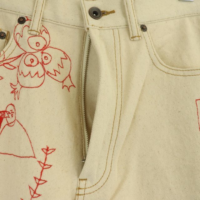 コッキ KHOKI 22AW SUZANI COLLAGE TROUSER ECRU デニムパンツ