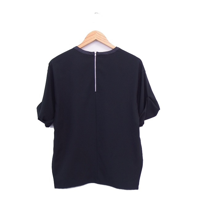 ジーナシス JEANASIS カットソー Tシャツ 五分袖 シンプル F ブラック 黒 /KT33 レディース_画像2