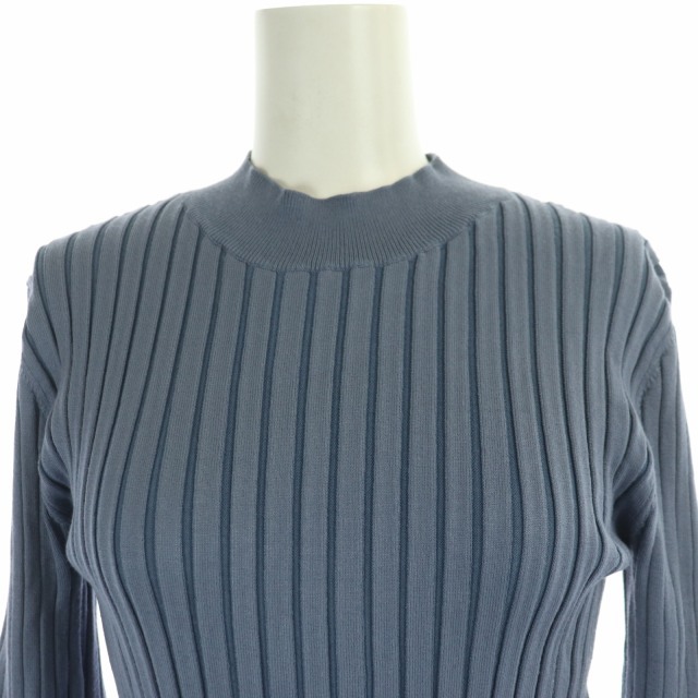  Le Ciel Bleu LE CIEL BLEU 22SS rib knitted cut and sewn long sleeve 36 smoked blue /HK #OS lady's 