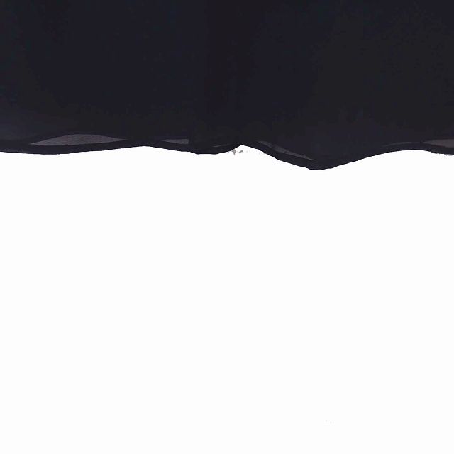 インディヴィ INDIVI 台形 スカート ミニ 切替 レザー 羊革 薄手 36 黒 ブラック /TT23 レディース_画像5