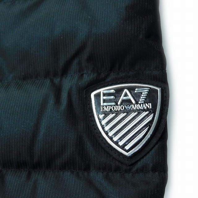 エンポリオアルマーニ EMPORIO ARMANI EA7 ダウンジャケット エンブレム型ワッペン付き L 黒 ブラック メンズ_画像6