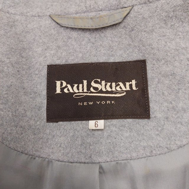 ポールスチュアート PAUL STUART アンゴラ混 フーデット ショートダッフルコート ジャケット グレー 6 0421 eco レディースの画像3