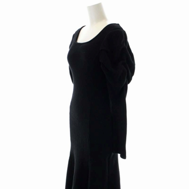  Snidel snidel 22SS back open cut One-piece long long sleeve waffle race up flair puff sleeve 0 black black 