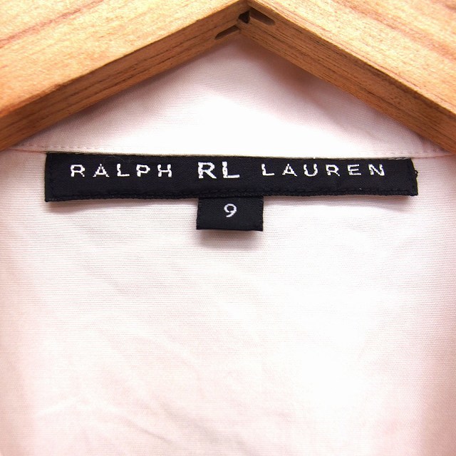 アールエルラルフローレン RL RALPH LAUREN 国内正規品 ブラウス シャツ 無地 シンプル ノースリーブ 綿 ピンクベージュ /HT7 レディース_画像3