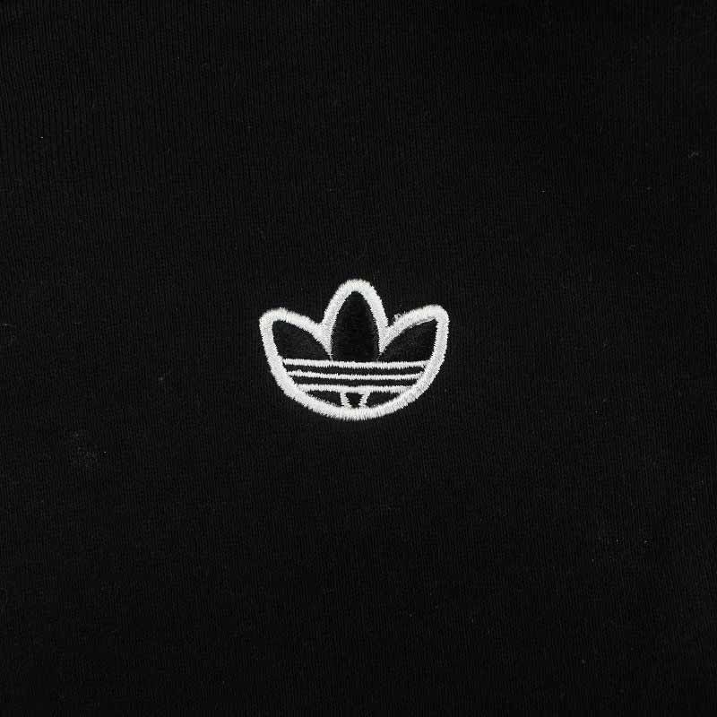 アディダスオリジナルス adidas originals パーカー プルオーバー ライン フリルフーディスリット 刺繍 ロゴ M 黒 ブラック_画像8