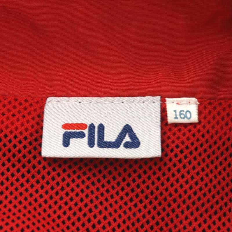 フィラ FILA ウィンドブレーカー ブルゾン ジャケット ジップアップ 160cm 紺 ネイビー 赤 レッド D1053A /AN39 キッズ_画像3