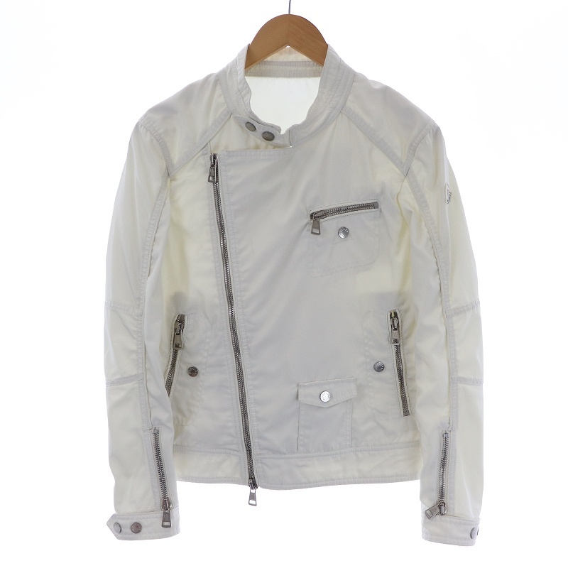 お見舞い モンクレール MONCLER ライダースジャケット ダブル ジップ