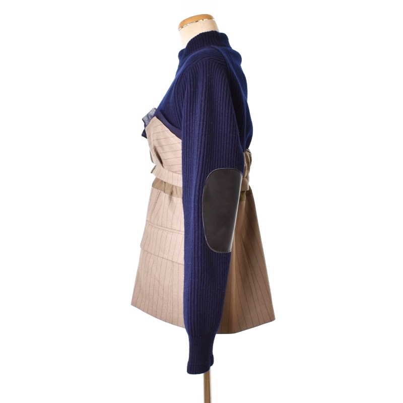 サカイ sacai 22AW Wool Knit x Chalk Stripe Pullover ニット