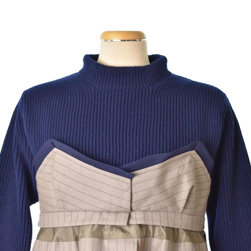 ♡サカイ♡Wool Knit x Chalk Stripe Pullover♡ | www.bauen.com.ar