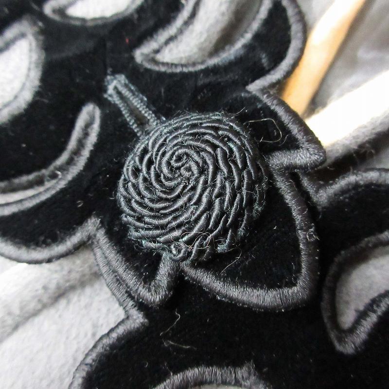 美品 レオナール LEONARD アンゴラ 100％ コート ケープ ポンチョ ジャケット アウター ベロア 装飾 紋章 バイカラー 9AR FE4_画像5
