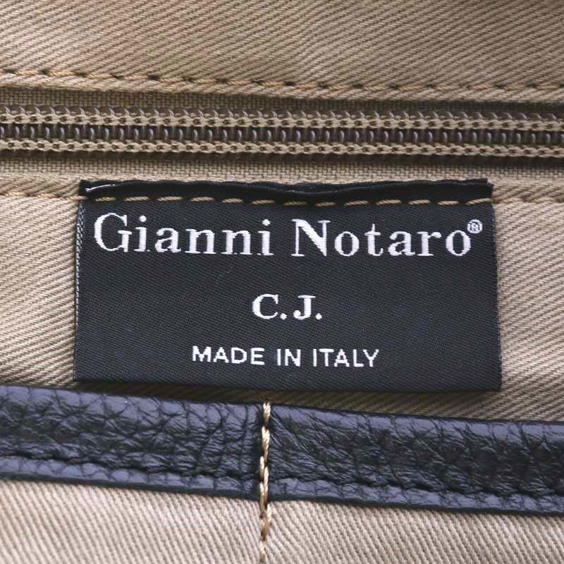 ジャンニノターロ Gianni Notaro バンブー トートバッグ ハンドバッグ レザー 黒 ブラック /YO12 レディース_画像3