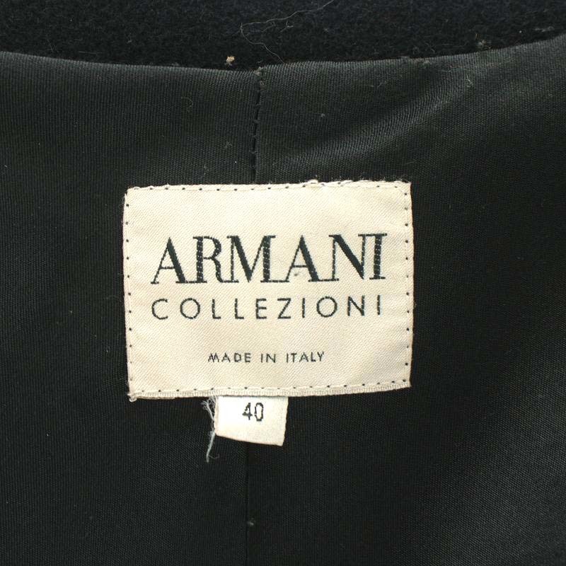 アルマーニ コレツィオーニ ARMANI COLLEZIONI コート ロング丈 ウール アンゴラ混 カシミヤ混 アウター 40 M 黒_画像4