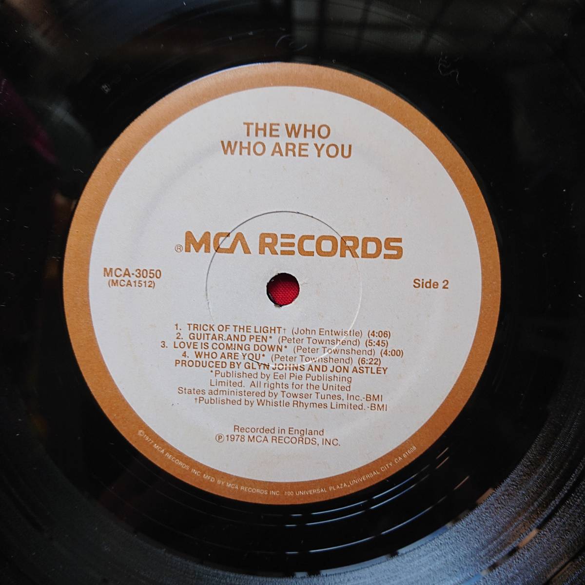 The Who／Who Are You MCA-3050 レア盤 エラー盤 両面にside2のレーベル貼付_画像7
