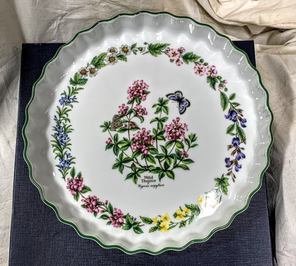 英国 ヴィンテージ Royal Worcester Herbs ロイヤルウースター ハーブ/ボタニカル パン皿 /プレート 径27cm 元箱 used 未使用 コレクション_画像2