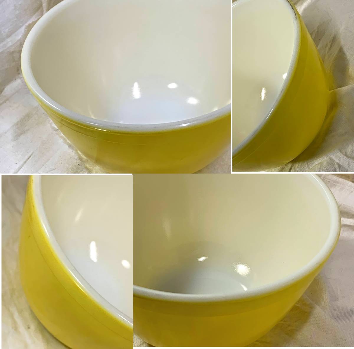 USA Vintage OLD PYREX/ Old Pyrex salad bowl / mixing bowl yellow/ vitamin yellow heat-resisting glass used collection 