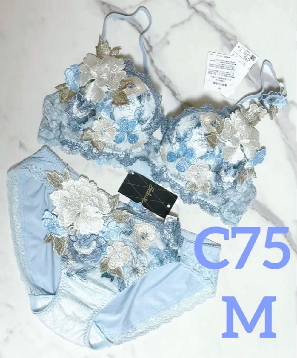 ☆新品 C75 M ワコール サルート 59G ブラ&ショーツ フォークロア