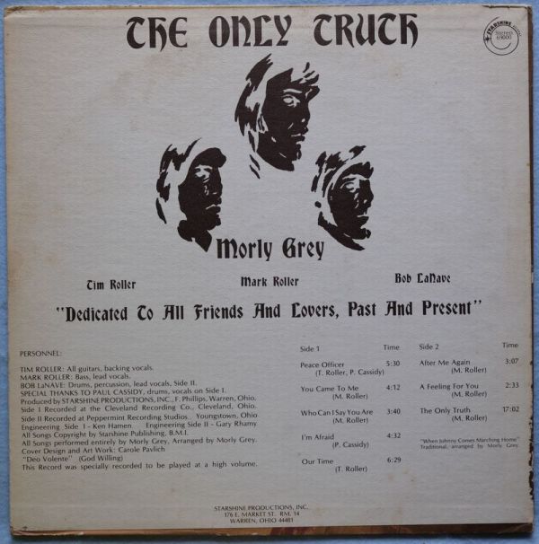Morly Grey - The Only Truth 69000 US盤 LP_画像2