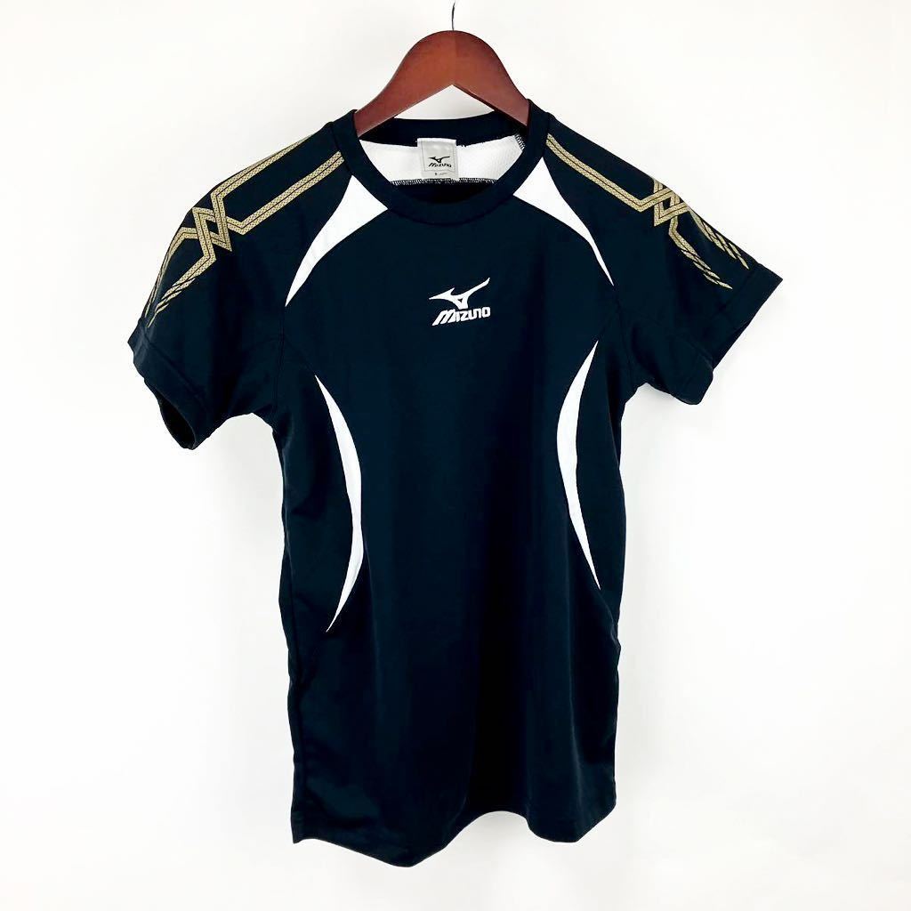 MIZUNO ミズノ 半袖 スポーツウェア ドライTシャツ ブラック メンズ Sサイズ ゴルフ ジョギング ストレッチ 吸水速乾 ランニング ロゴ 刺繍_画像1