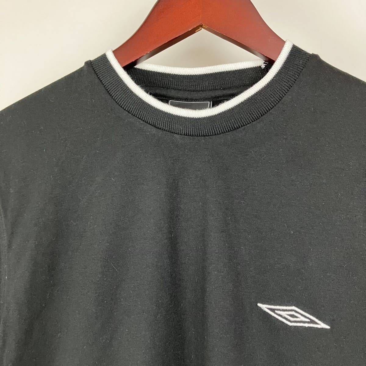 新品 タグ付き UMBRO アンブロ 半袖 Tシャツ メンズ M 黒 ブラック カジュアル スポーツ トレーニング ウェア シンプル ワンポイント 刺繍